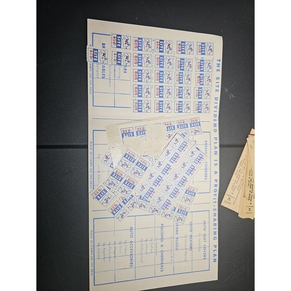 Large Lot of Vintage  Site Station Store Gas Trading Stamps & Folder 1954